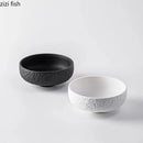 Axyaa Matte Ceramic Stone Patterned Soup Bowl Set for Molecular Cuisine Restaurant