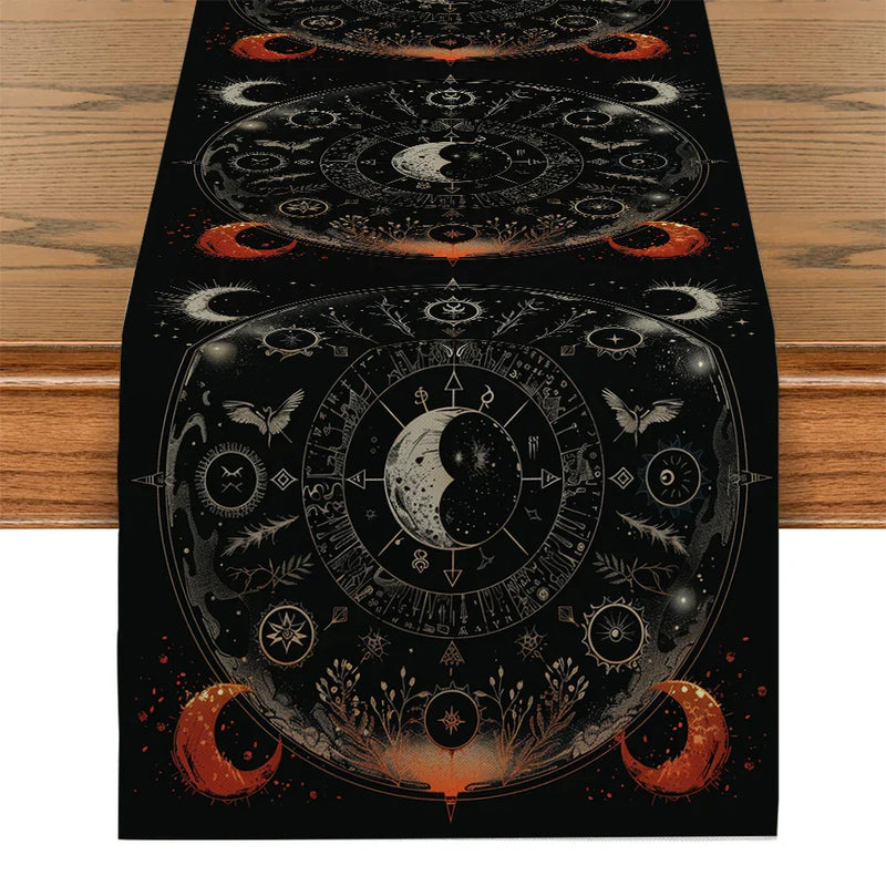 Axyaa Astrology Sun Moon Table Runner for Home Wedding Centerpieces
