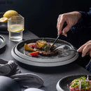 Axya Circular Ceramic Plate Set - Restaurant Tableware for Steak, Pasta, Sushi, Dessert