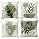 Axyaa Geometric Leaf Pattern Pillowcase: Minimalist Bohemian Decor, Soft and Stylish Sofa Cushion Cover