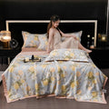 Axyaa Tencel Summer Quilt Set - Cool Silk Single-Piece Printed Quilt