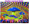 Axyaa Psychedelic UV Wall Tapestry: Skull Mushroom Witchcraft Art - Beautiful Decor