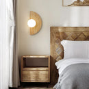 Axyaa Natural Stone Semicircle Wall Lamp with Glass Ball Lampshade
