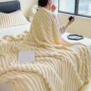 Axyaa Cozy Fluffy Blanket for Bedroom - Soft Solid Color Bedspread & Bed Cover