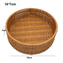 Axyaa Rattan Wicker Serving Baskets - 10 Styles for Bread, Fruit, Vegetables Basket in Khaki