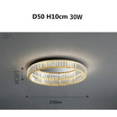 Axyaa Gold Steel Crystal LED Dimmable Ceiling Light for Luxe Living Spaces