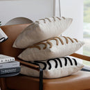 Axyaa Boho Chenille Geometric Lines Throw Pillow Cover - Set of Two