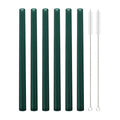 Axyaa Glass Straws Set of 6 with Cleaning Brushes | Reusable Colourful Drinking Straws