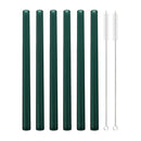 Axyaa Glass Straws Set of 6 with Cleaning Brushes | Reusable Colourful Drinking Straws