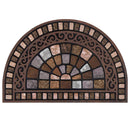 Axyaa Semi-circle Ethnic Floral Floor Mat: Retro Art, Geometric Design, Stain-resistant Rug