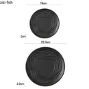 Axyaa Matte Water Ripple Ceramic Plate Steak Pasta Dessert Snack Molecular Cuisine Dish