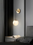 Copper Marbled Wall Lamp by Axyaa - Luxury Living Room Lighting