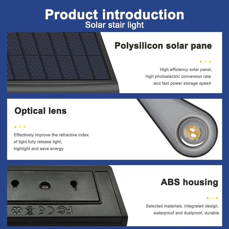 Axyaa Solar LED Outdoor Stair Lights - Waterproof Pathway and Garden Decor