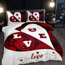 Axyaa Floral Alphabet Design Bedding Set: 1 Duvet Cover, 2 Pillowcases
