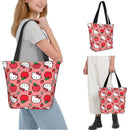 Axyaa Hello Kitty Tote Bag: Cute Kawaii Cartoon Top Handle Zipper Bag for Women