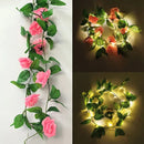 Pink Rose Vine LED String Lights by Axyaa - Wedding Party Garden Home Decor