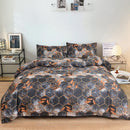 Axyaa Grey Cube & Gold Leaf Double Comforter Set