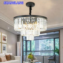 Axyaa Crystal Gold Black LED Chandelier
