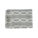 Axyaa Green Christmas Textured Knit Blanket with Tassel - Cozy & Lightweight