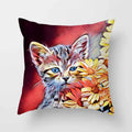 Axyaa Cartoon Cat Animal Sofa Cushion Cover - 45*45 Throw Pillow Home Decor