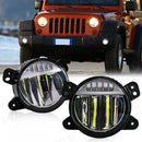 Axyaa LED Fog Lamp DRL for Jeep Wrangler JK - White Daylights 6500K