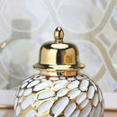 Axyaa Ceramic Light Luxury Electroplated Vase: European Style Decorative Storage Craft