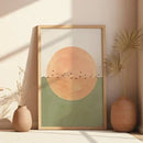 Japanese Sun Bird Landscape Canvas Print Minimalist Wall Art Posters for Modern Home Decor - Axyaa
