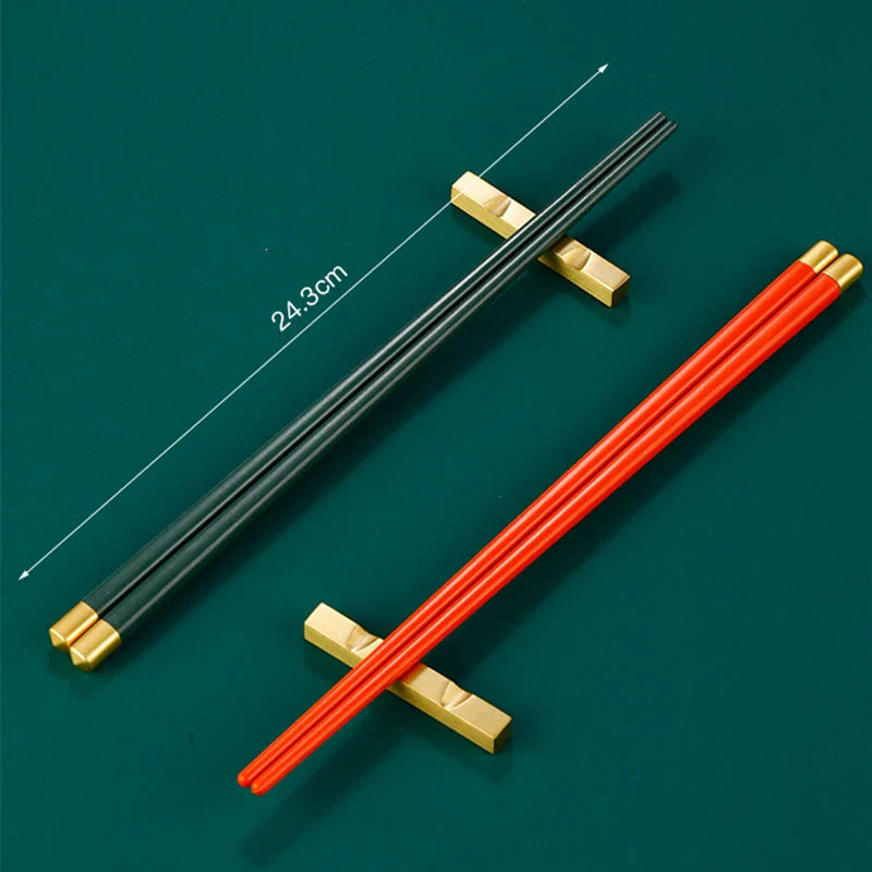 Axyaa Alloy Chinese Chopsticks Set, Colorful Non-Slip Sushi Sticks, 5 Pairs