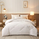 Axyaa White Wool Quilted Comforter for King/Queen Size Bed - Luxurious Warmth