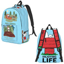Axyaa Cartoon Dog Print Backpack for Student Schoolbag and Travel