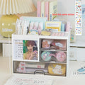 Axyaa Desktop Organizer Pen Holder Stationery Drawer Storage Student Box