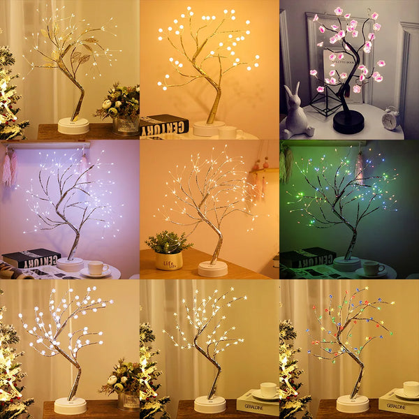 Axyaa Starlit LED Tree Table Lamp: Touch Switch Night Light for Kids' Bedroom, Home Décor