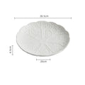 Axyaa Ceramic Cabbage Texture Plate Set - White Specialty Tableware