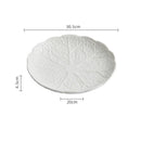 Axyaa Ceramic Cabbage Texture Plate Set - White Specialty Tableware