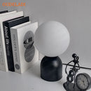 Axyaa Black Iron Glass Ball Table Lamps - Nordic Bedroom Lighting