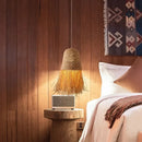 Axyaa Raffia Dining Table Chandelier, Japanese Wabi-sabi Style for Living Room & Bedroom