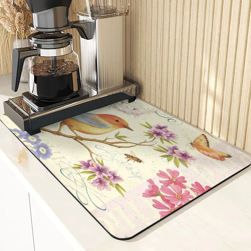 Axyaa Birds Printed Kitchen Coasters Set