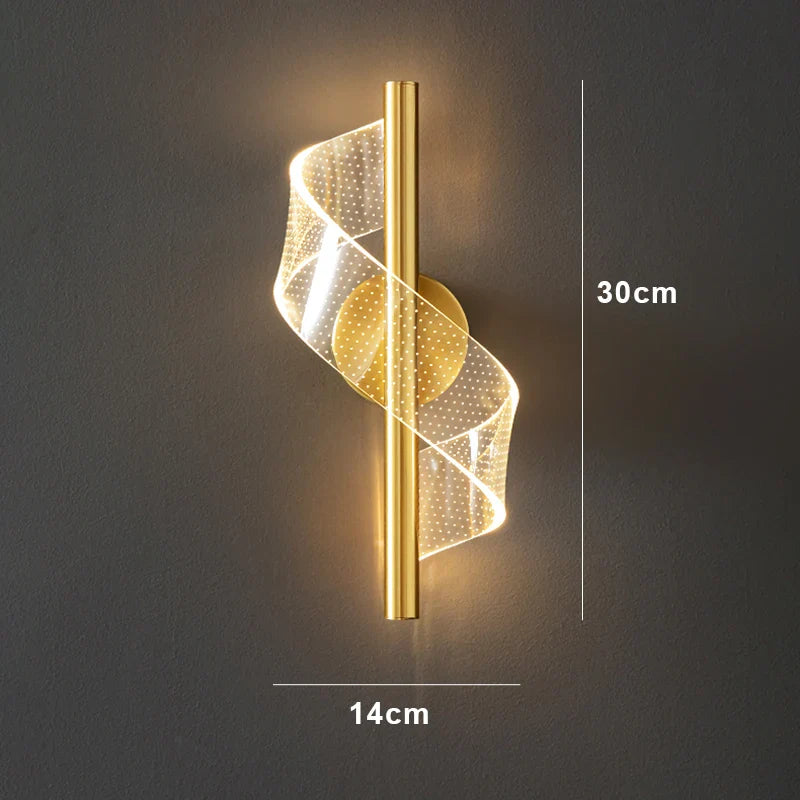 Axyaa Nordic Spiral LED Pendant Lights Modern Acrylic Home Decoration