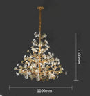 Axyaa Brass Crystal Branch Chandelier for Living, Dining, Bedroom - Creative Tree Art