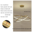Axyaa Modern Gold Ring LED Pendant Chandelier, Dimmable Circle Living Room Light