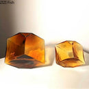 Amber Cube Glass Vase Hydroponic Desktop Flower Arrangement Axyaa Dried Flower Vessels