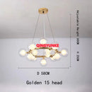 Axyaa Glass Ball LED Chandelier for Living Room Kitchen Island Decoration