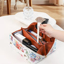 Axyaa Floral Print Portable Makeup Bag, Travel Toiletries Storage with Partition