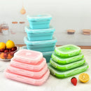 Axyaa Collapsible Silicone Lunch Box Bento Containers - Portable & Microwavable Storage
