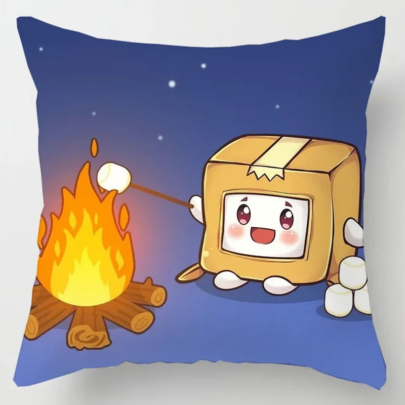 Axyaa Cartoon Print Designer Pillow Cases: Lankybox Series Home Decor Cushion Cover