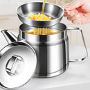 Axyaa Stainless Steel Oil Filter Pot with Fine Mesh Strainer & Fry Basket