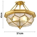 Axyaa Classic Copper Ceiling Light with Glass Shade for Home Decor Lighting