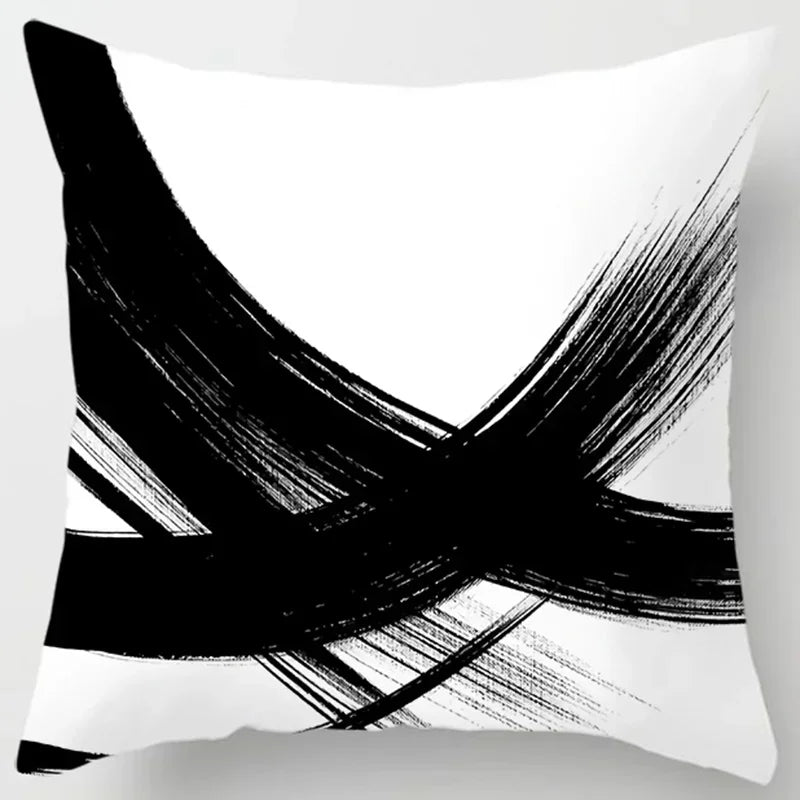 Axyaa Boho Style Ink Painting Pillow Sleeve for Home Decoration