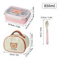 Axyaa Stainless Steel Divided Lunch Box Spoon Bento Container, Leak-proof & Heatable.