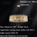 Axyaa Round Crystal LED Chandelier for Modern Living Room & Kitchen